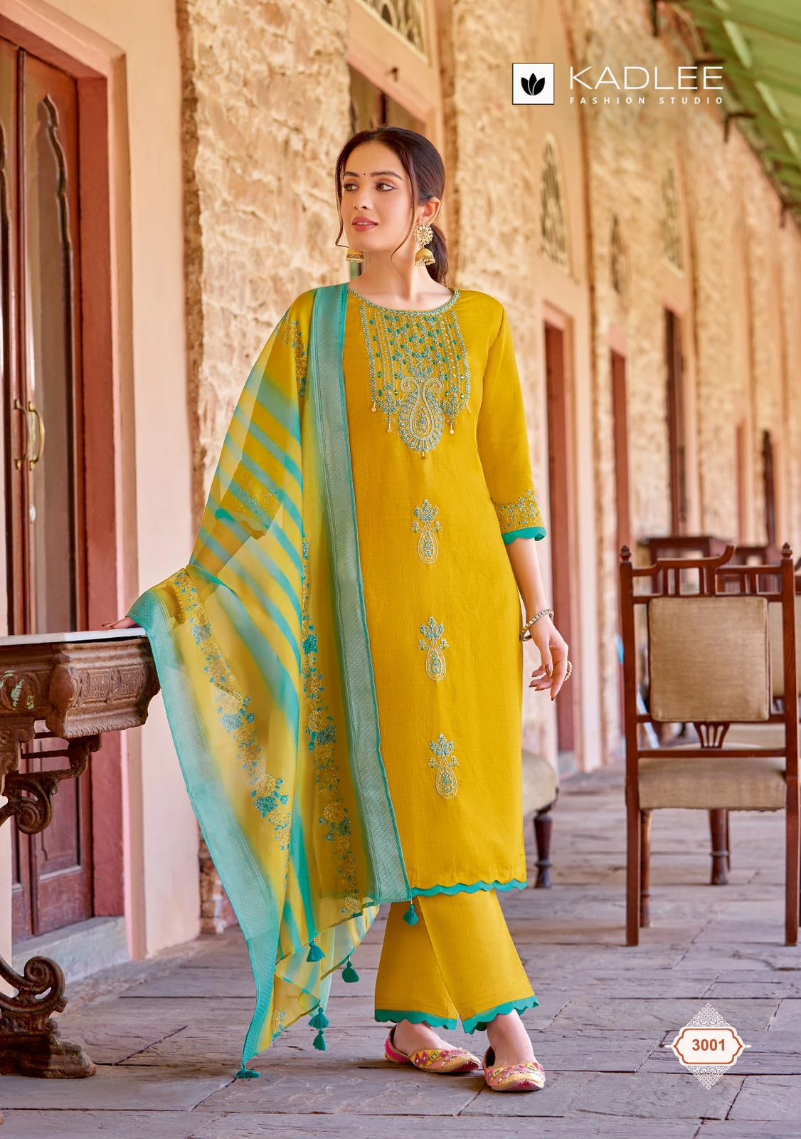 Kadlee Heritage Viscose Weaving Wholesale Readymade Salwar Suit Catalog — Wholesale Salwar Suits, Kadlee Fashion Studio wholesale from Surat — view 4